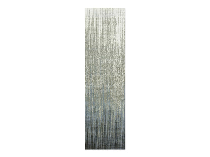Modern / Contemporary hand-knotted wool runner in Gray, 2'6" x 10'2" — SKU O075184