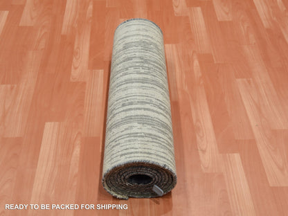 Modern / Contemporary hand-knotted wool runner in Gray, 2'6" x 10'2" — SKU O075184 (view 5)
