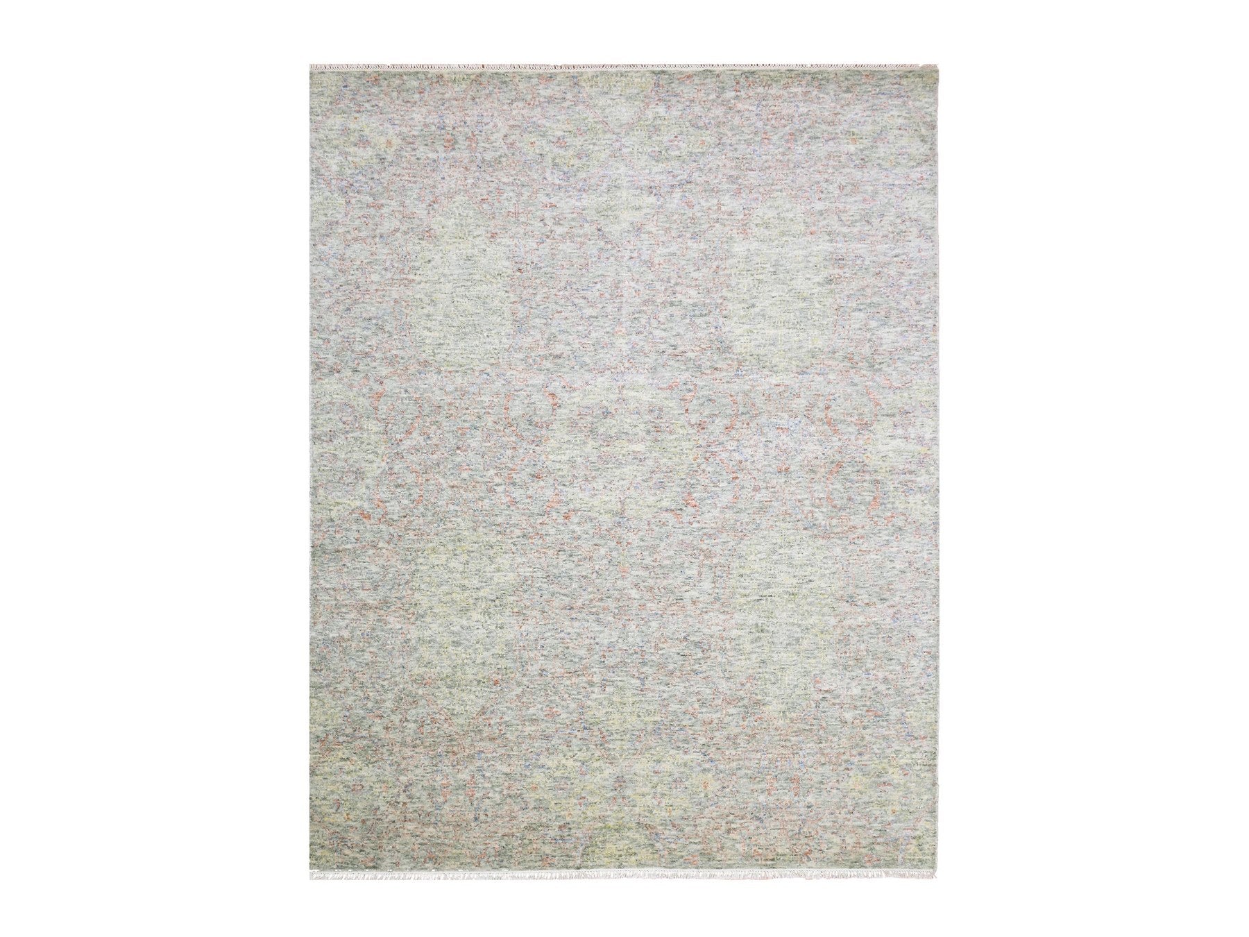 Modern / Contemporary hand-knotted wool rug in Gray, 8' x 10'2" — SKU O075185