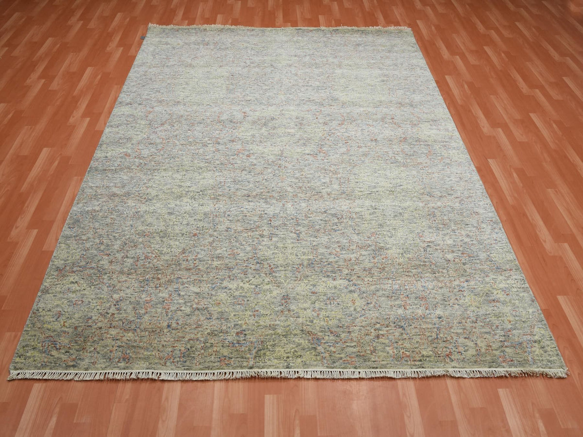 Modern / Contemporary hand-knotted wool rug in Gray, 8' x 10'2" — SKU O075185 (view 2)