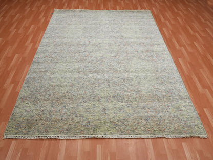 Modern / Contemporary hand-knotted wool rug in Gray, 8' x 10'2" — SKU O075185 (view 2)