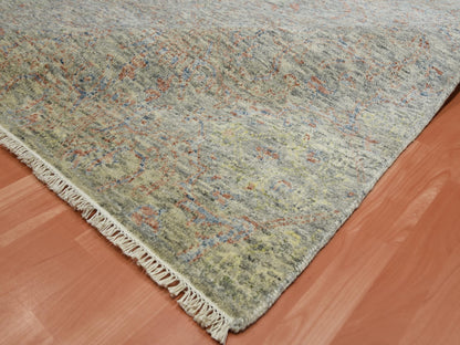 Modern / Contemporary hand-knotted wool rug in Gray, 8' x 10'2" — SKU O075185 (view 6)