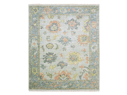 Oushak Oushak hand-knotted wool rug in Gray & Blue, 8' x 10' — SKU O075186