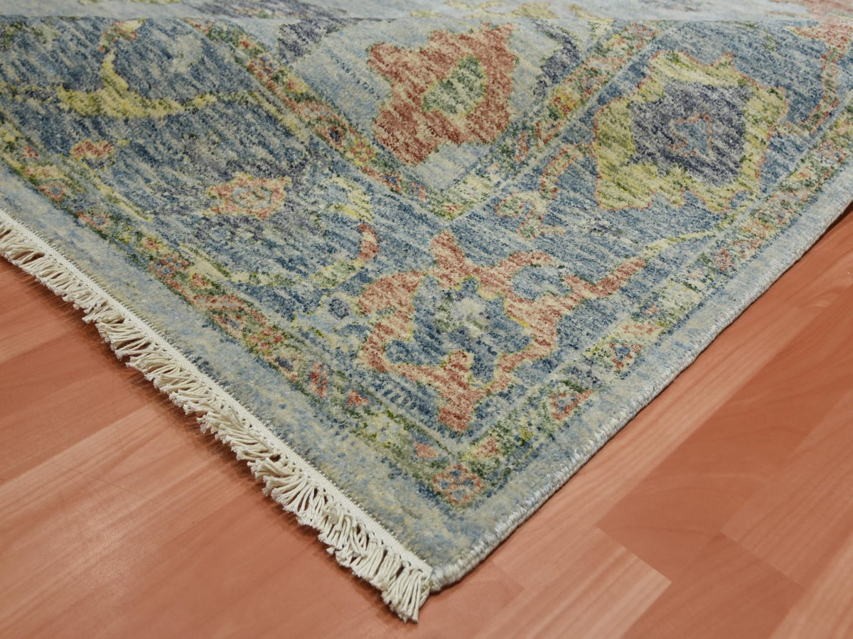 Oushak Oushak hand-knotted wool rug in Gray & Blue, 8' x 10' — SKU O075186 (view 6)