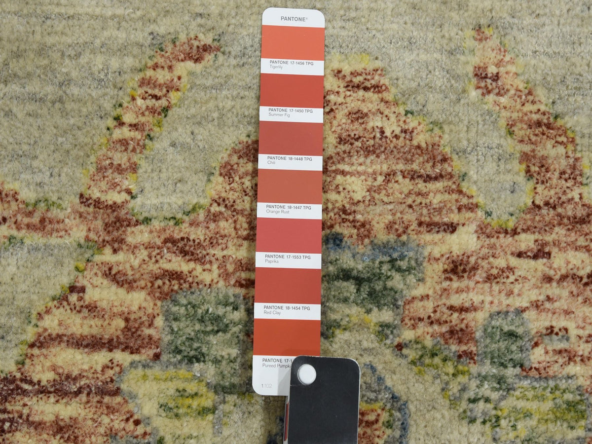 Oushak Oushak hand-knotted wool rug in Ivory & Blue, 8' x 9'9" — SKU O075188 (view 7)