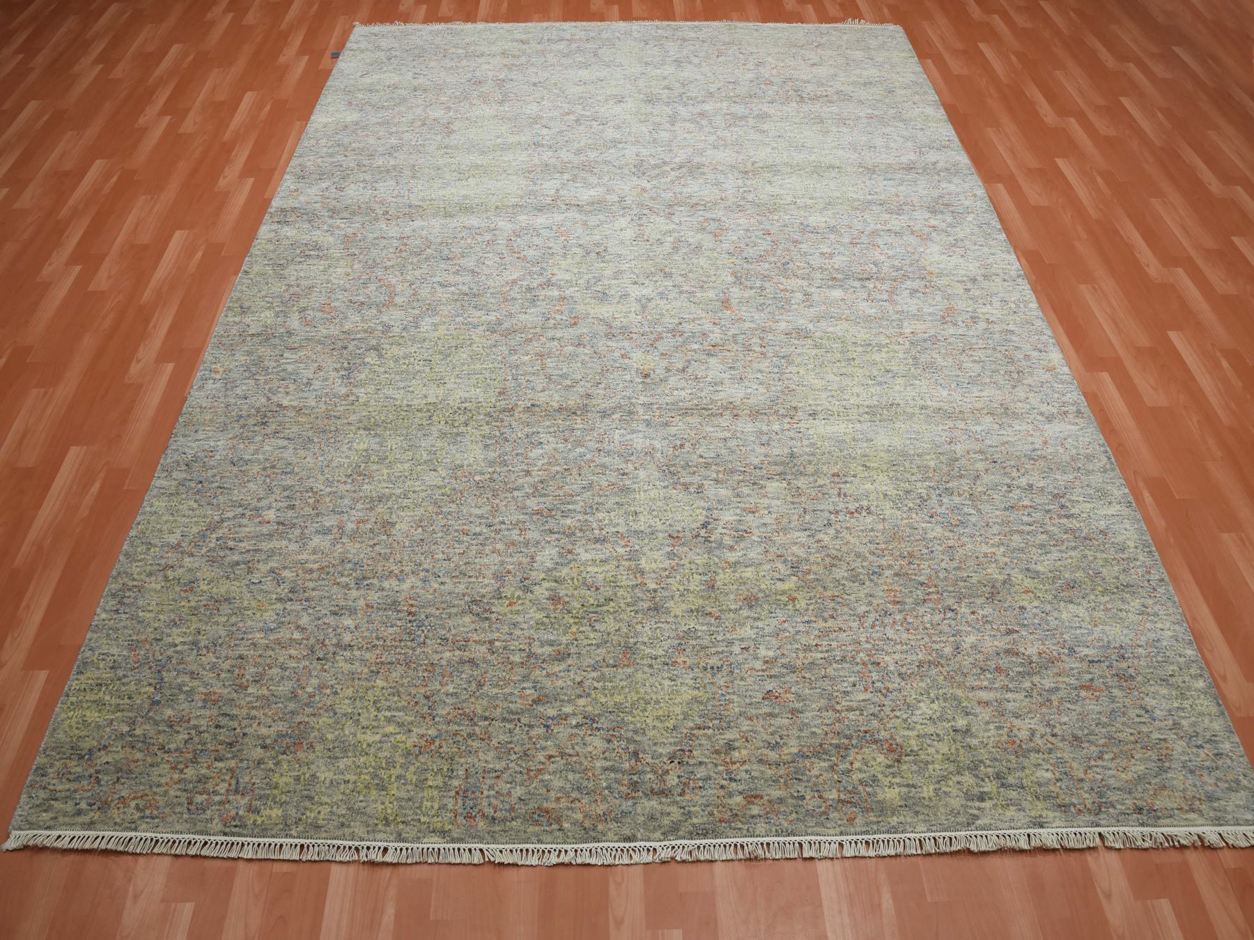 Modern / Contemporary hand-knotted wool rug in Multicolored, 8'10" x 12' — SKU O075189 (view 2)