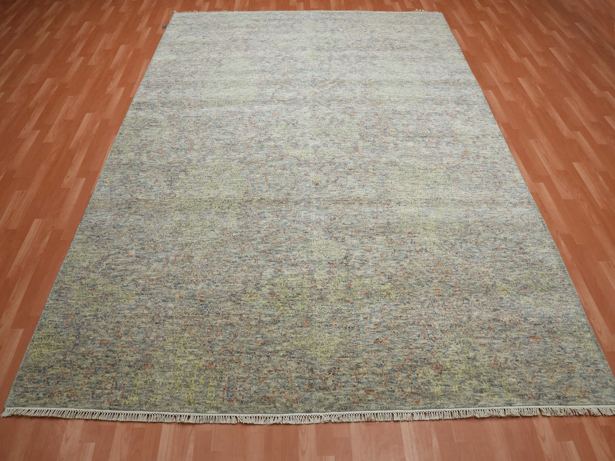 Modern / Contemporary hand-knotted wool rug in Multicolored, 8'10" x 12' — SKU O075189 (view 2)