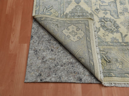 Oushak Oushak hand-knotted silk rug in Ivory & Gray, 9'1" x 12'1" — SKU O075192 (view 4)