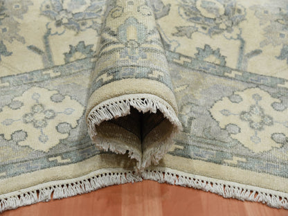 Oushak Oushak hand-knotted silk rug in Ivory & Gray, 9'1" x 12'1" — SKU O075192 (view 5)