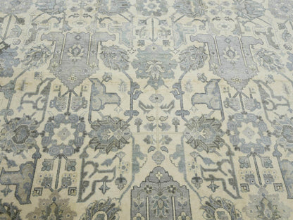 Oushak Oushak hand-knotted silk rug in Ivory & Gray, 9'1" x 12'1" — SKU O075192 (view 8)