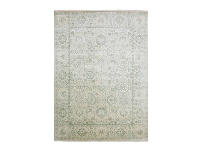 Grey 8'6" x 12'0" Oushak And Peshawar Hand knotted Silk Rug - Sku: O075193