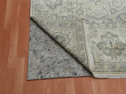 Grey 8'6" x 12'0" Oushak And Peshawar Hand knotted Silk Rug - Sku: O075193