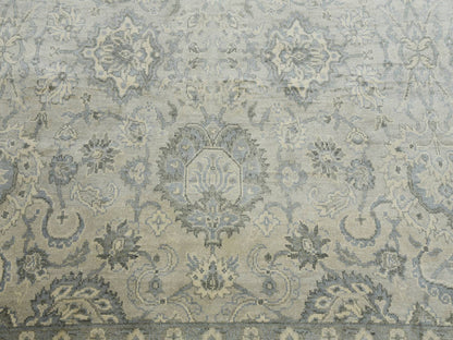 Grey 8'6" x 12'0" Oushak And Peshawar Hand knotted Silk Rug - Sku: O075193