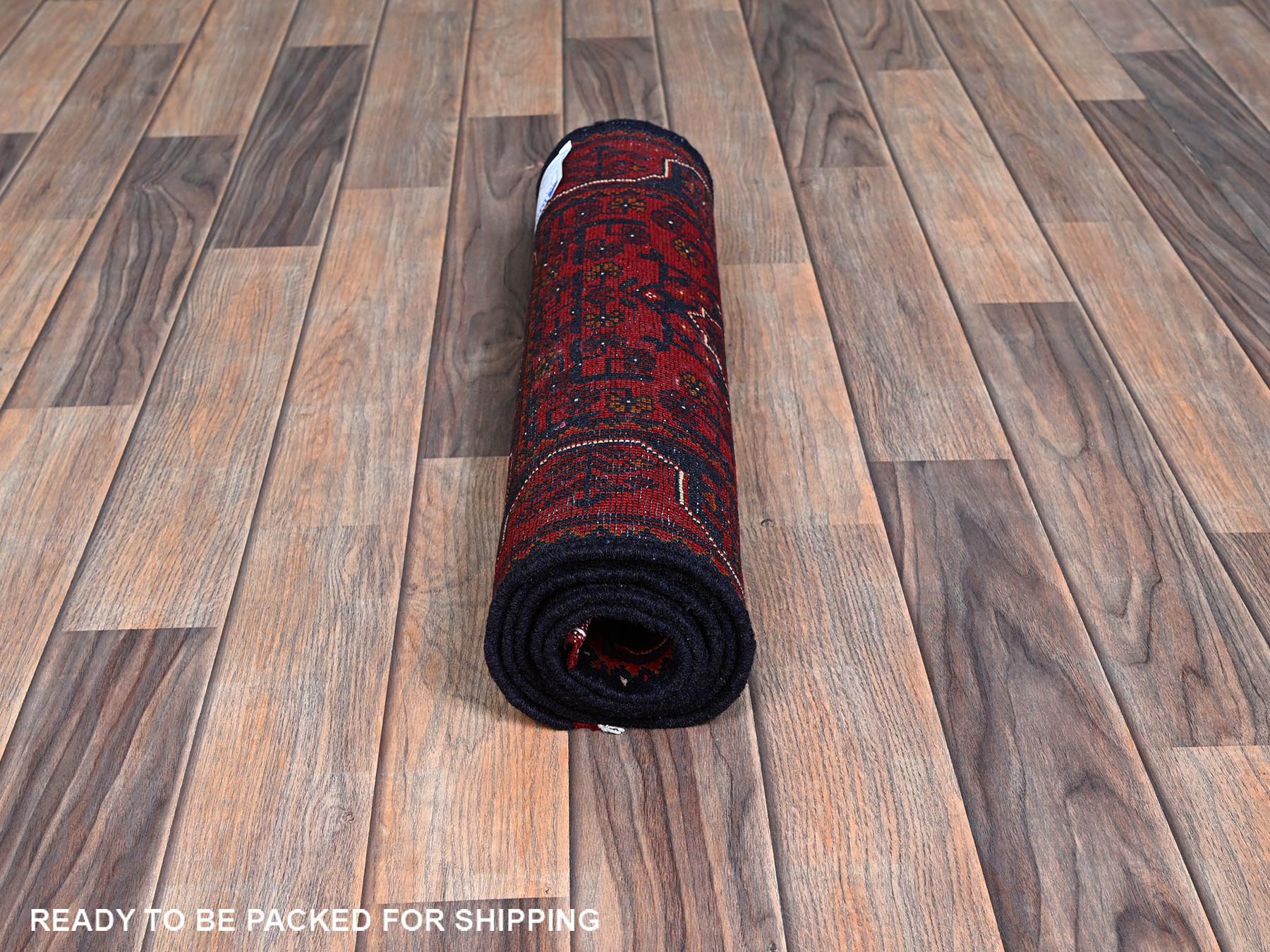 Tribal Tribal & Geometric hand-knotted wool runner in Red, 1'9" x 4'10" — SKU O0751 (view 5)