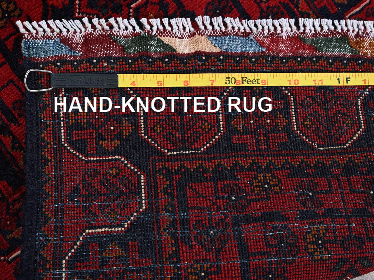 Tribal Tribal & Geometric hand-knotted wool runner in Red, 1'9" x 4'10" — SKU O0751 (view 7)