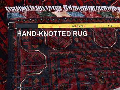 Tribal Tribal & Geometric hand-knotted wool runner in Red, 1'9" x 4'10" — SKU O0751 (view 7)