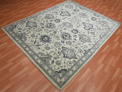 Oushak Oushak hand-knotted wool rug in Ivory, 8'2" x 10'5" — SKU O075207 (view 3)