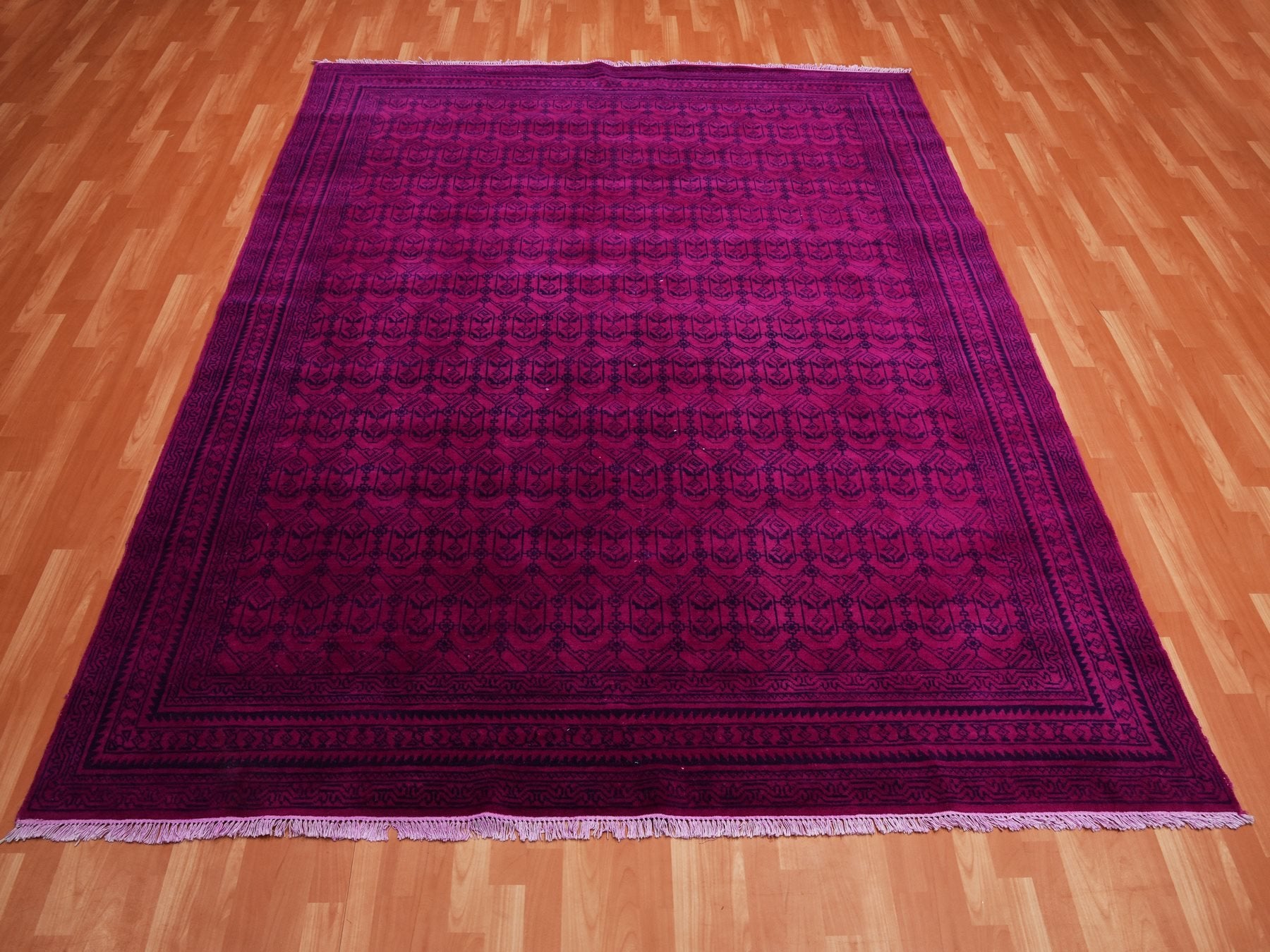 Agra Vintage hand-knotted cotton rug in Overdyed & Pink, 8' x 9'7" — SKU O075212 (view 2)