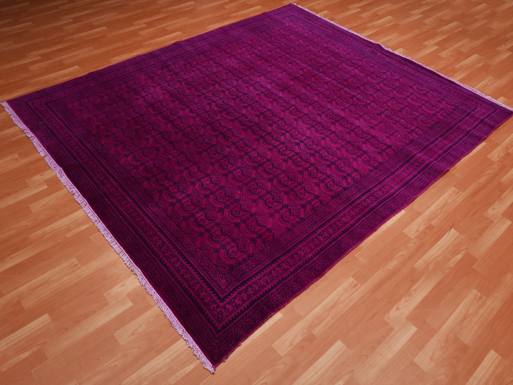 Agra Vintage hand-knotted cotton rug in Overdyed & Pink, 8' x 9'7" — SKU O075212 (view 3)