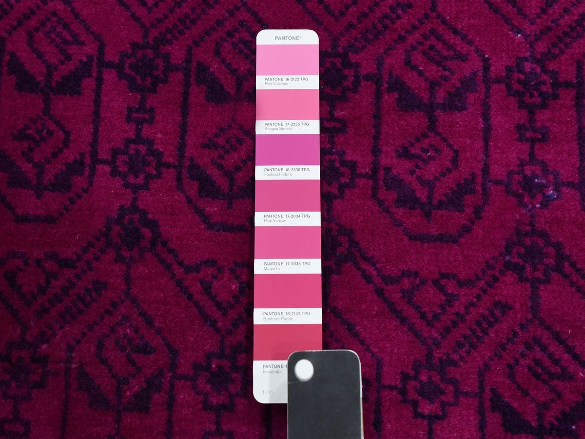 Agra Vintage hand-knotted cotton rug in Overdyed & Pink, 8' x 9'7" — SKU O075212 (view 7)