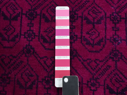 Agra Vintage hand-knotted cotton rug in Overdyed & Pink, 8' x 9'7" — SKU O075212 (view 7)
