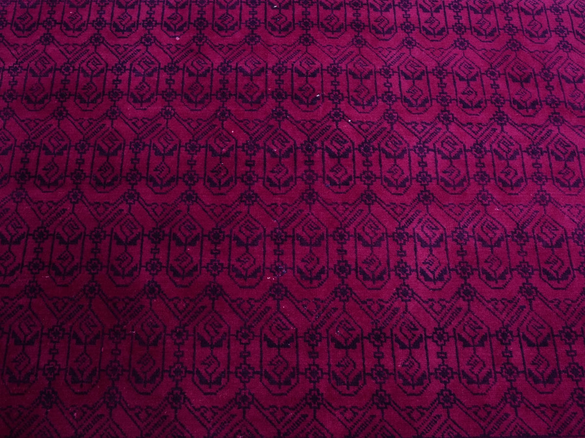 Agra Vintage hand-knotted cotton rug in Overdyed & Pink, 8' x 9'7" — SKU O075212 (view 8)