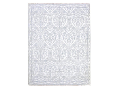 Agra Transitional hand-knotted cotton rug in Ivory, 9'4" x 11'9" — SKU O075214