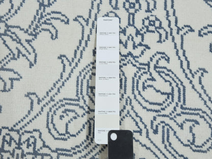 Agra Transitional hand-knotted cotton rug in Ivory, 9'4" x 11'9" — SKU O075214 (view 7)