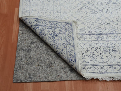 Agra Transitional hand-knotted cotton rug in Ivory, 9'1" x 11'10" — SKU O075217 (view 4)