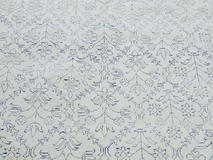 Agra Transitional hand-knotted cotton rug in Ivory, 9'1" x 11'10" — SKU O075217 (view 8)