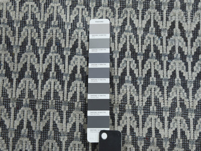 Modern / Contemporary hand-knotted wool/silk rug in Ivory, 8' x 10' — SKU O075222 (view 7)