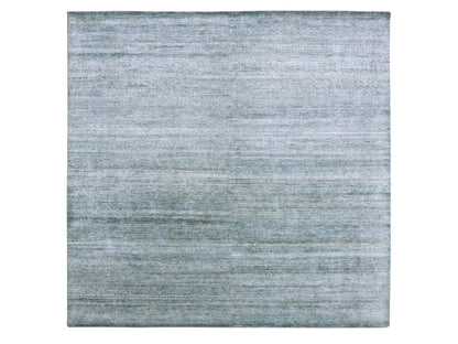Transitional hand-knotted silk rug in Gray, 8'8" x 8'10" — SKU O075223