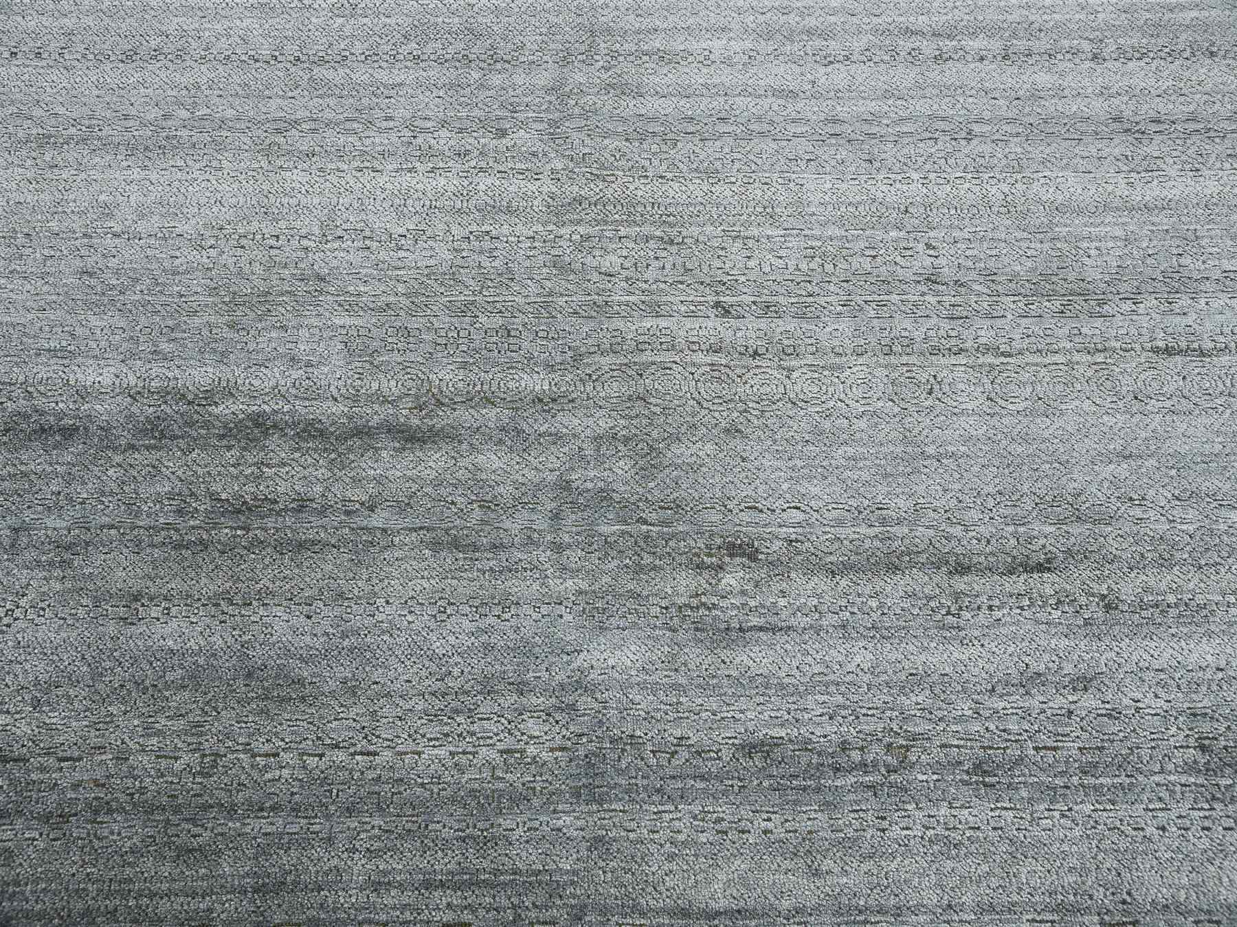 Transitional hand-knotted silk rug in Gray, 8'8" x 8'10" — SKU O075223 (view 8)