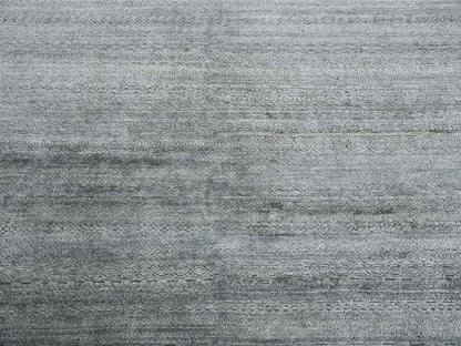Transitional hand-knotted silk rug in Gray, 8'8" x 8'10" — SKU O075223 (view 8)