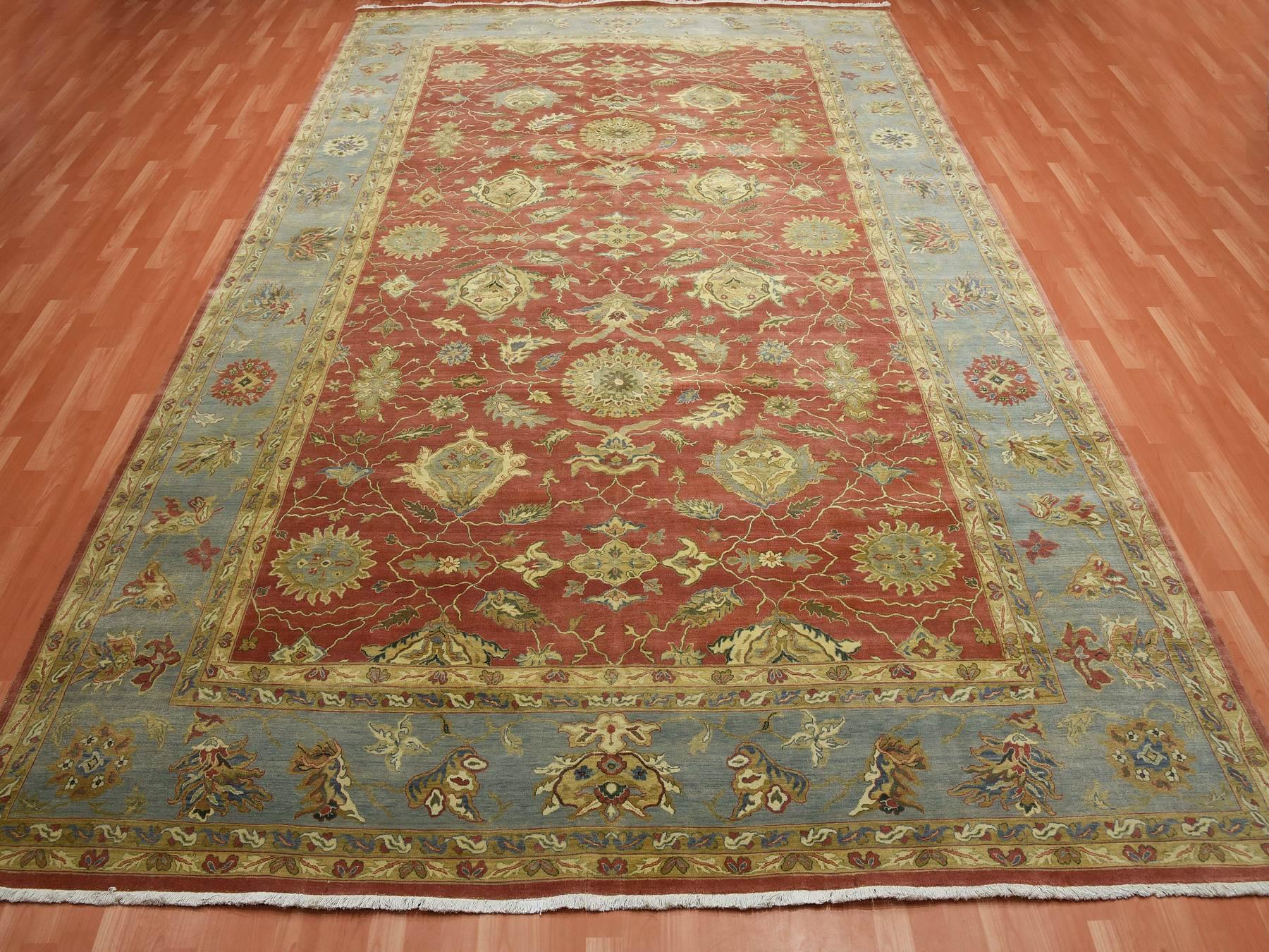 Sultanabad Fine Oriental hand-knotted wool rug in Red & Blue, 9'10" x 15'4" — SKU O075228 (view 2)