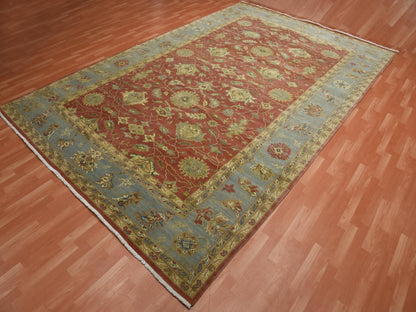Sultanabad Fine Oriental hand-knotted wool rug in Red & Blue, 9'10" x 15'4" — SKU O075228 (view 3)