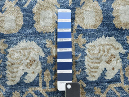 Blue 8'9" x 12'0" Khotan and Samarkand Hand knotted Silk Rug - Sku: O075242