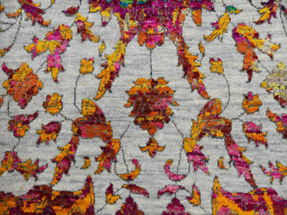 Transitional hand-knotted wool/silk rug in Yellow, 9' x 12' — SKU O075243 (view 8)