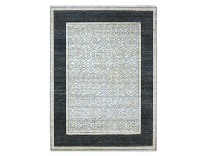 Blue 9'0" x 12'3" Modern and Contemporary Hand knotted Wool Rug - Sku: O075253