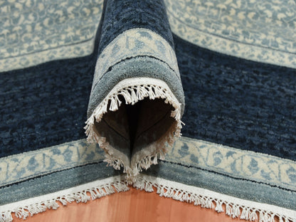 Blue 9'0" x 12'3" Modern and Contemporary Hand knotted Wool Rug - Sku: O075253