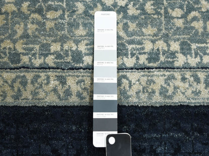 Blue 9'0" x 12'3" Modern and Contemporary Hand knotted Wool Rug - Sku: O075253