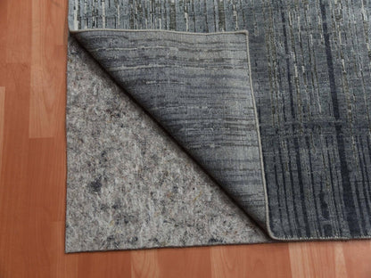 Modern / Contemporary hand-knotted wool/silk rug in Gray, 10' x 14' — SKU O075257 (view 5)