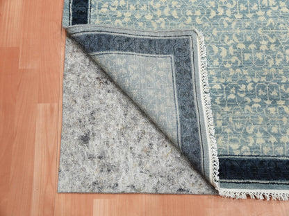 Blue 3'1" x 5'1" Modern and Contemporary Hand knotted Wool Rug - Sku: O075258