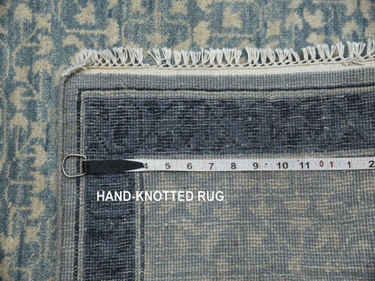Blue 3'1" x 5'1" Modern and Contemporary Hand knotted Wool Rug - Sku: O075258