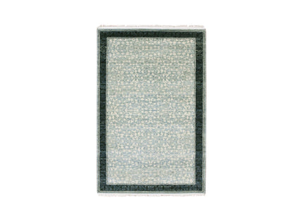 Blue 3'1" x 5'2" Modern and Contemporary Hand knotted Wool Rug - Sku: O075259