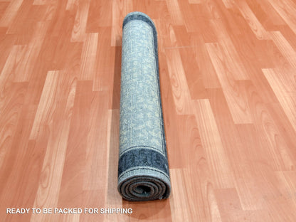 Blue 3'1" x 5'2" Modern and Contemporary Hand knotted Wool Rug - Sku: O075259