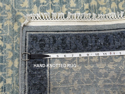 Blue 3'1" x 5'2" Modern and Contemporary Hand knotted Wool Rug - Sku: O075259