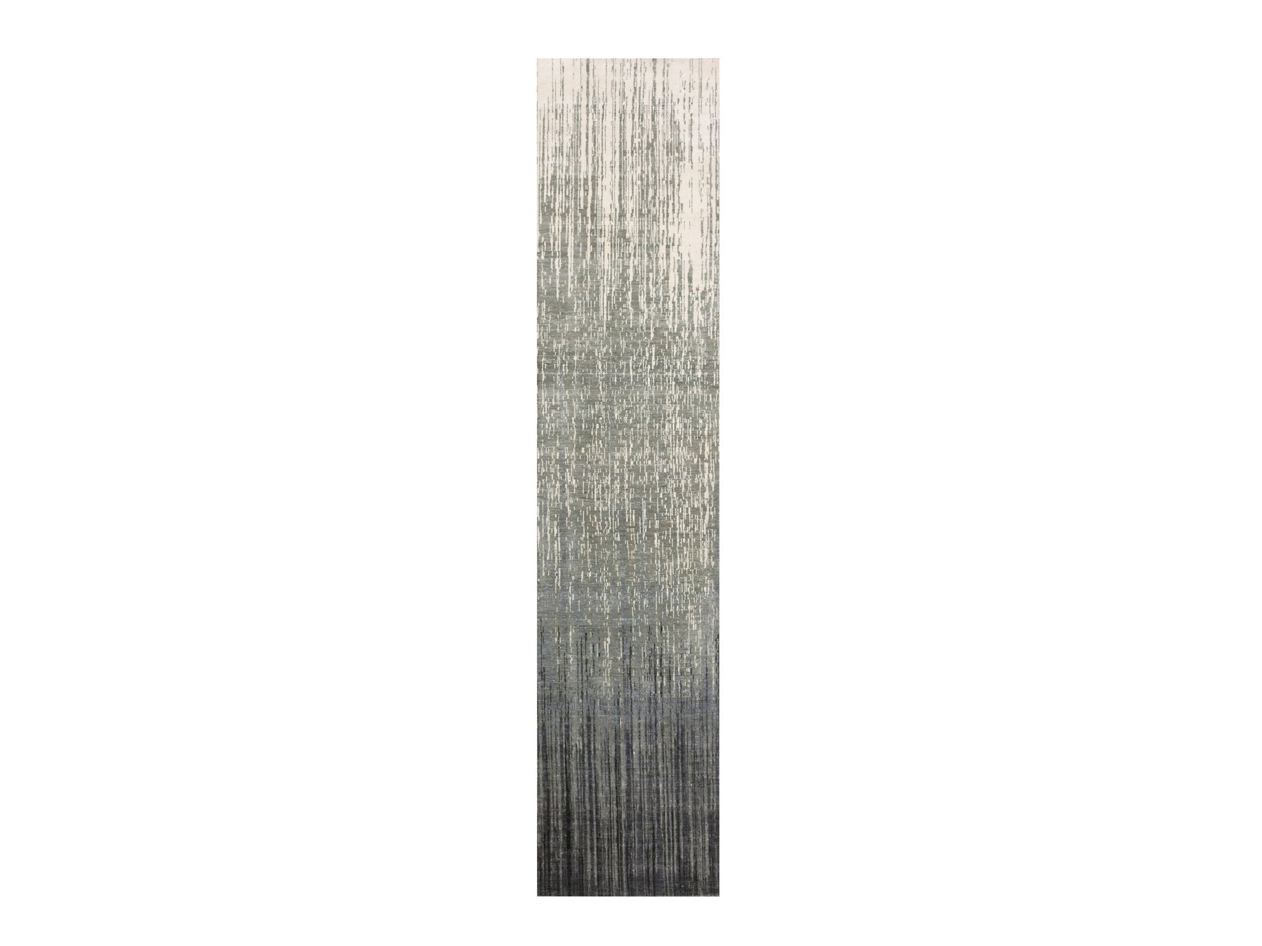 Modern / Contemporary hand-knotted wool runner in Gray, 2'6" x 12'6" — SKU O075260