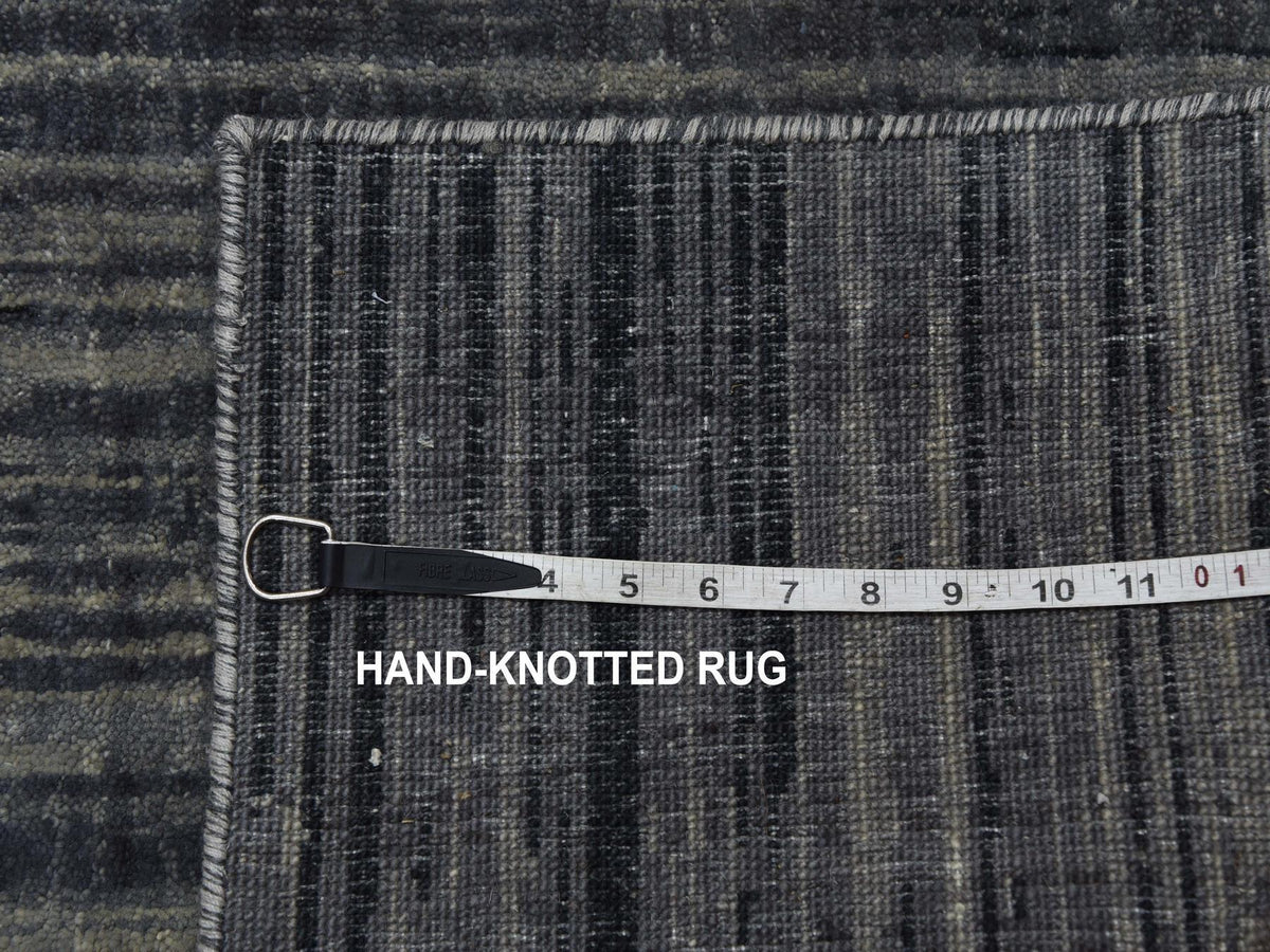 Modern / Contemporary hand-knotted wool runner in Gray, 2'6" x 12'6" — SKU O075260 (view 7)