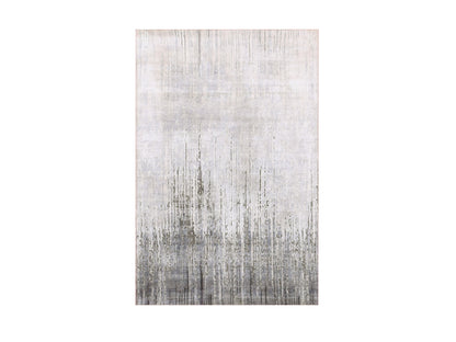 Modern / Contemporary hand-knotted wool/silk rug in Gray, 3' x 5'3" — SKU O075261